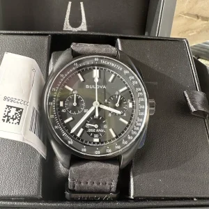NEW Bulova Lunar Pilot Special Edition Moon Apollo Chrono Black DLC SPEED STRAP