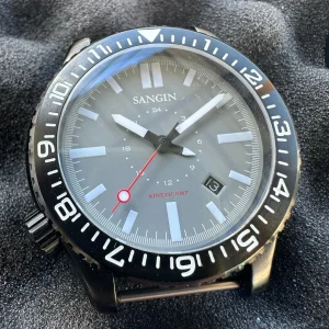 RARE Sangin Instruments KINETIC II K2 MAVERICK GREY DIAL DLC (Black CASE) (Wire Price $1,100)
