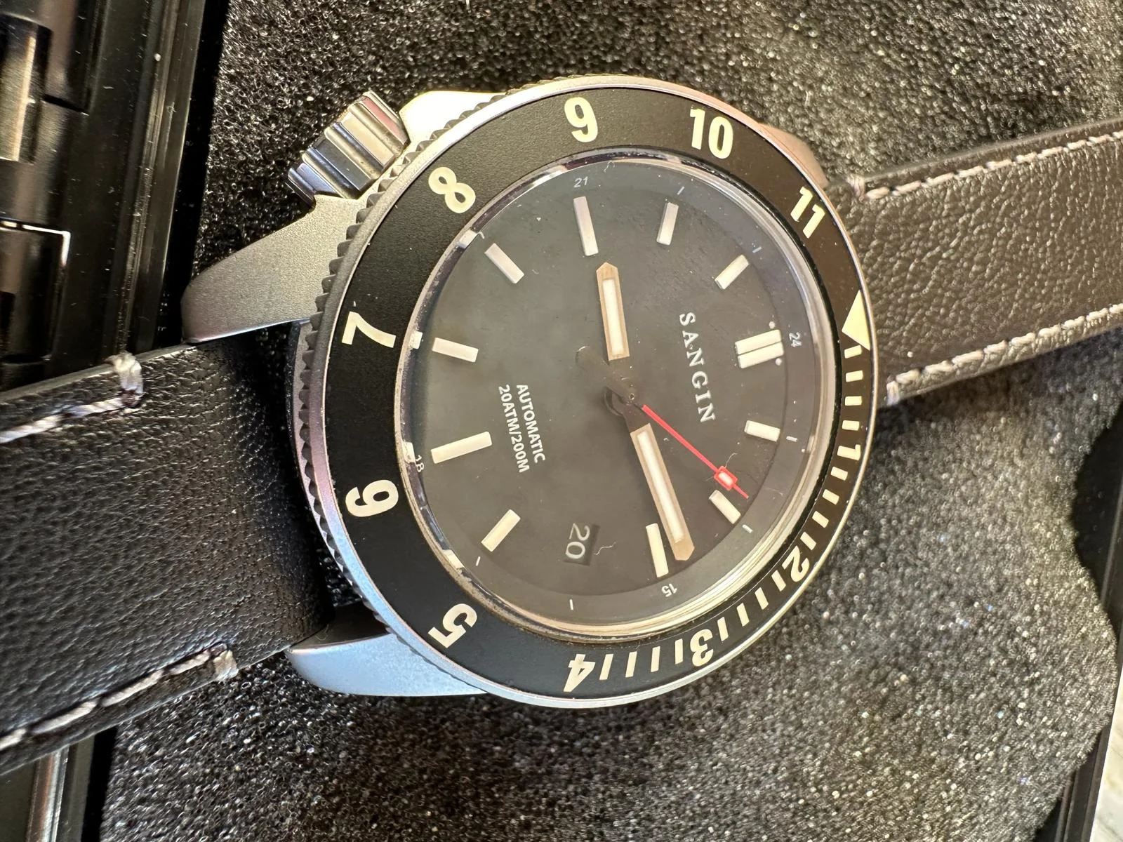 Sangin Instruments Atlas Brushed Stainless Steel 20 ATM Automatic Watch(Wire price $1049)
